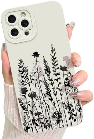LSL Funda para iPhone 13, diseño de flores moradas, diseño de estampado de flores, TPU suave, lente de cámara completa, anti-caídas, antiarañazos, a prueba de golpes, funda protectora delgada para