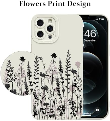 LSL Funda para iPhone 13, diseño de flores moradas, diseño de estampado de flores, TPU suave, lente de cámara completa, anti-caídas, antiarañazos, a prueba de golpes, funda protectora delgada para