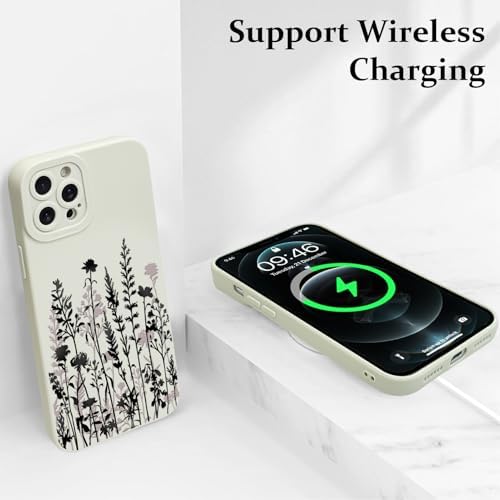 LSL Funda para iPhone 13, diseño de flores moradas, diseño de estampado de flores, TPU suave, lente de cámara completa, anti-caídas, antiarañazos, a prueba de golpes, funda protectora delgada para