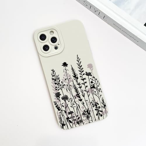 LSL Funda para iPhone 13, diseño de flores moradas, diseño de estampado de flores, TPU suave, lente de cámara completa, anti-caídas, antiarañazos, a prueba de golpes, funda protectora delgada para