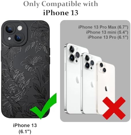 LSL Funda para iPhone 13, diseño de flores moradas, diseño de estampado de flores, TPU suave, lente de cámara completa, anti-caídas, antiarañazos, a prueba de golpes, funda protectora delgada para