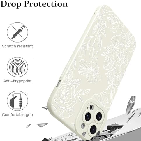 LSL Funda para iPhone 13, diseño de flores moradas, diseño de estampado de flores, TPU suave, lente de cámara completa, anti-caídas, antiarañazos, a prueba de golpes, funda protectora delgada para