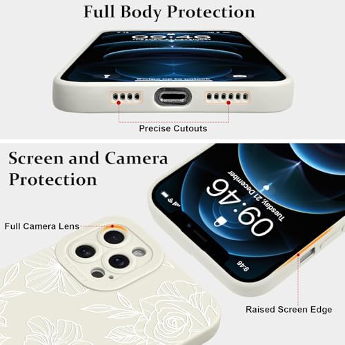 LSL Funda para iPhone 13, diseño de flores moradas, diseño de estampado de flores, TPU suave, lente de cámara completa, anti-caídas, antiarañazos, a prueba de golpes, funda protectora delgada para