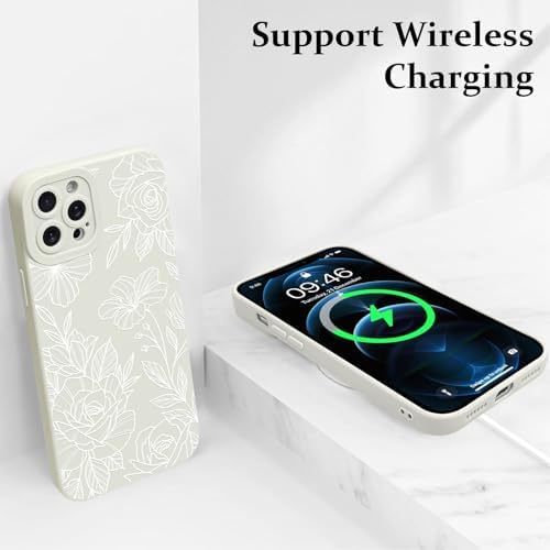 LSL Funda para iPhone 13, diseño de flores moradas, diseño de estampado de flores, TPU suave, lente de cámara completa, anti-caídas, antiarañazos, a prueba de golpes, funda protectora delgada para