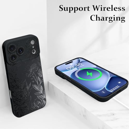 LSL Funda para iPhone 13, diseño de flores moradas, diseño de estampado de flores, TPU suave, lente de cámara completa, anti-caídas, antiarañazos, a prueba de golpes, funda protectora delgada para