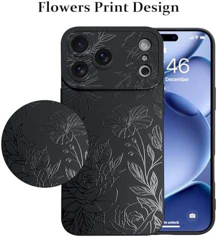 LSL Funda para iPhone 13, diseño de flores moradas, diseño de estampado de flores, TPU suave, lente de cámara completa, anti-caídas, antiarañazos, a prueba de golpes, funda protectora delgada para