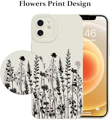 LSL Funda para iPhone 13, diseño de flores moradas, diseño de estampado de flores, TPU suave, lente de cámara completa, anti-caídas, antiarañazos, a prueba de golpes, funda protectora delgada para