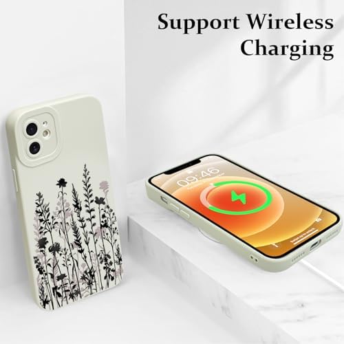 LSL Funda para iPhone 13, diseño de flores moradas, diseño de estampado de flores, TPU suave, lente de cámara completa, anti-caídas, antiarañazos, a prueba de golpes, funda protectora delgada para