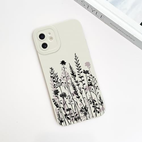LSL Funda para iPhone 13, diseño de flores moradas, diseño de estampado de flores, TPU suave, lente de cámara completa, anti-caídas, antiarañazos, a prueba de golpes, funda protectora delgada para