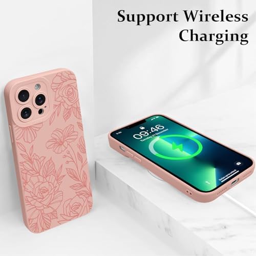 LSL Funda para iPhone 13, diseño de flores moradas, diseño de estampado de flores, TPU suave, lente de cámara completa, anti-caídas, antiarañazos, a prueba de golpes, funda protectora delgada para