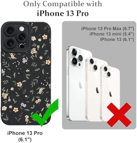 LSL Funda para iPhone 13, diseño de flores moradas, diseño de estampado de flores, TPU suave, lente de cámara completa, anti-caídas, antiarañazos, a prueba de golpes, funda protectora delgada para