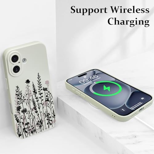 LSL Funda para iPhone 13, diseño de flores moradas, diseño de estampado de flores, TPU suave, lente de cámara completa, anti-caídas, antiarañazos, a prueba de golpes, funda protectora delgada para