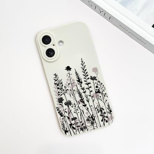 LSL Funda para iPhone 13, diseño de flores moradas, diseño de estampado de flores, TPU suave, lente de cámara completa, anti-caídas, antiarañazos, a prueba de golpes, funda protectora delgada para