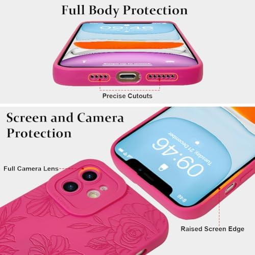 LSL Funda para iPhone 13, diseño de flores moradas, diseño de estampado de flores, TPU suave, lente de cámara completa, anti-caídas, antiarañazos, a prueba de golpes, funda protectora delgada para