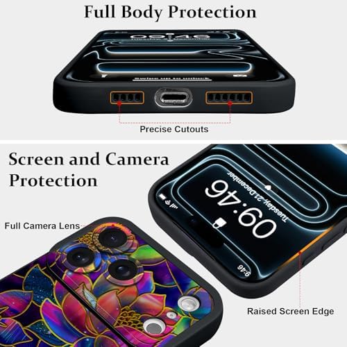 LSL Funda para iPhone 13, diseño de flores moradas, diseño de estampado de flores, TPU suave, lente de cámara completa, anti-caídas, antiarañazos, a prueba de golpes, funda protectora delgada para