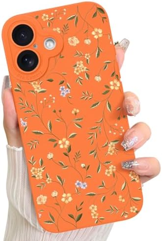 LSL Funda para iPhone 13, diseño de flores moradas, diseño de estampado de flores, TPU suave, lente de cámara completa, anti-caídas, antiarañazos, a prueba de golpes, funda protectora delgada para