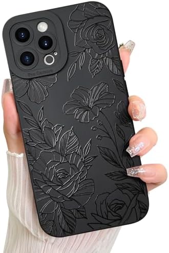 LSL Funda para iPhone 13, diseño de flores moradas, diseño de estampado de flores, TPU suave, lente de cámara completa, anti-caídas, antiarañazos, a prueba de golpes, funda protectora delgada para