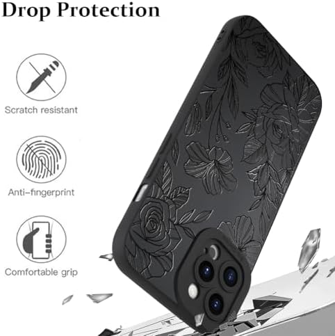 LSL Funda para iPhone 13, diseño de flores moradas, diseño de estampado de flores, TPU suave, lente de cámara completa, anti-caídas, antiarañazos, a prueba de golpes, funda protectora delgada para