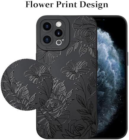 LSL Funda para iPhone 13, diseño de flores moradas, diseño de estampado de flores, TPU suave, lente de cámara completa, anti-caídas, antiarañazos, a prueba de golpes, funda protectora delgada para