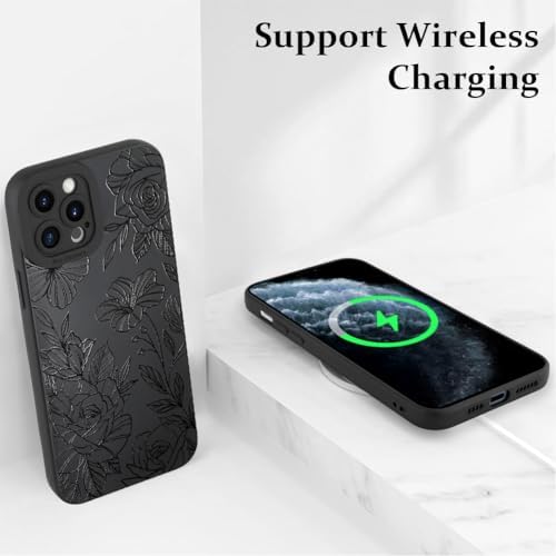 LSL Funda para iPhone 13, diseño de flores moradas, diseño de estampado de flores, TPU suave, lente de cámara completa, anti-caídas, antiarañazos, a prueba de golpes, funda protectora delgada para