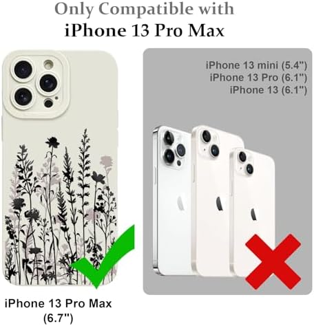 LSL Funda para iPhone 13, diseño de flores moradas, diseño de estampado de flores, TPU suave, lente de cámara completa, anti-caídas, antiarañazos, a prueba de golpes, funda protectora delgada para