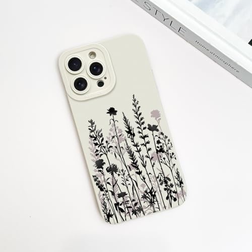 LSL Funda para iPhone 13, diseño de flores moradas, diseño de estampado de flores, TPU suave, lente de cámara completa, anti-caídas, antiarañazos, a prueba de golpes, funda protectora delgada para