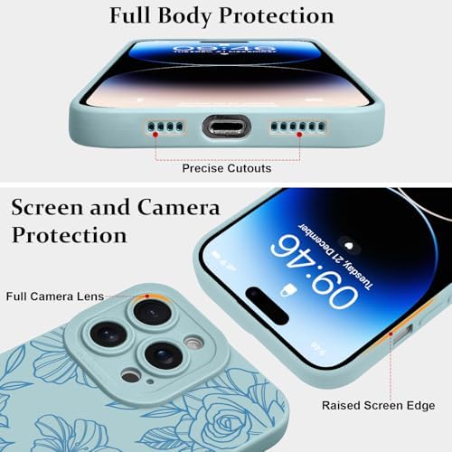 LSL Funda para iPhone 13, diseño de flores moradas, diseño de estampado de flores, TPU suave, lente de cámara completa, anti-caídas, antiarañazos, a prueba de golpes, funda protectora delgada para