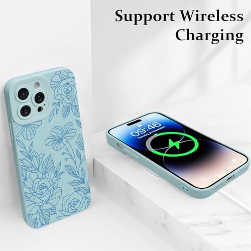 LSL Funda para iPhone 13, diseño de flores moradas, diseño de estampado de flores, TPU suave, lente de cámara completa, anti-caídas, antiarañazos, a prueba de golpes, funda protectora delgada para