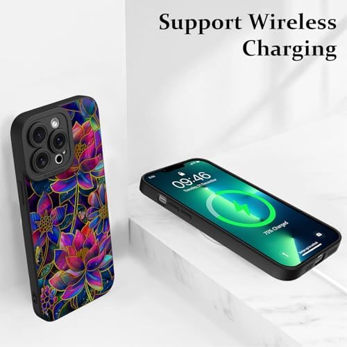 LSL Funda para iPhone 13, diseño de flores moradas, diseño de estampado de flores, TPU suave, lente de cámara completa, anti-caídas, antiarañazos, a prueba de golpes, funda protectora delgada para