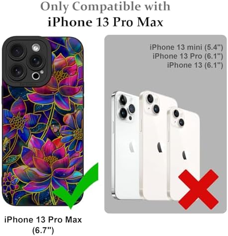 LSL Funda para iPhone 13, diseño de flores moradas, diseño de estampado de flores, TPU suave, lente de cámara completa, anti-caídas, antiarañazos, a prueba de golpes, funda protectora delgada para