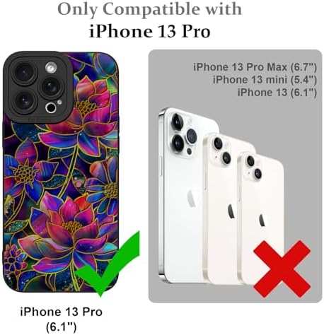 LSL Funda para iPhone 13, diseño de flores moradas, diseño de estampado de flores, TPU suave, lente de cámara completa, anti-caídas, antiarañazos, a prueba de golpes, funda protectora delgada para