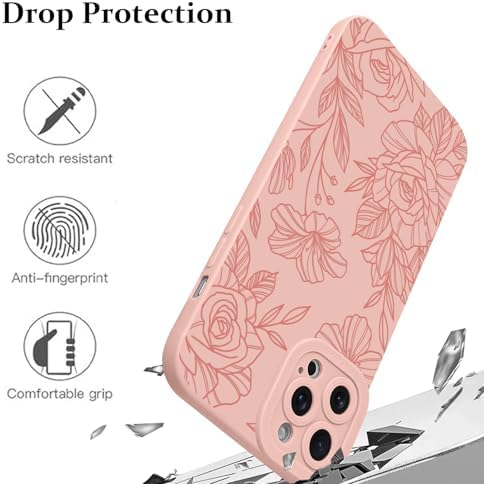 LSL Funda para iPhone 13, diseño de flores moradas, diseño de estampado de flores, TPU suave, lente de cámara completa, anti-caídas, antiarañazos, a prueba de golpes, funda protectora delgada para