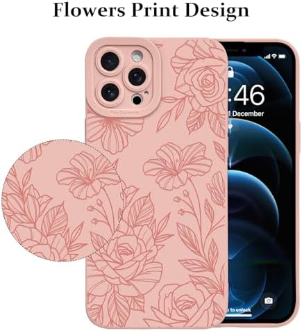 LSL Funda para iPhone 13, diseño de flores moradas, diseño de estampado de flores, TPU suave, lente de cámara completa, anti-caídas, antiarañazos, a prueba de golpes, funda protectora delgada para