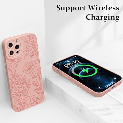 LSL Funda para iPhone 13, diseño de flores moradas, diseño de estampado de flores, TPU suave, lente de cámara completa, anti-caídas, antiarañazos, a prueba de golpes, funda protectora delgada para