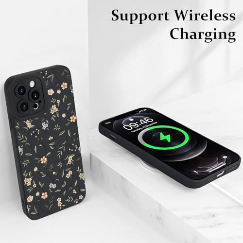 LSL Funda para iPhone 13, diseño de flores moradas, diseño de estampado de flores, TPU suave, lente de cámara completa, anti-caídas, antiarañazos, a prueba de golpes, funda protectora delgada para