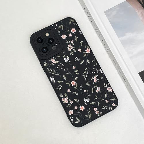 LSL Funda para iPhone 13, diseño de flores moradas, diseño de estampado de flores, TPU suave, lente de cámara completa, anti-caídas, antiarañazos, a prueba de golpes, funda protectora delgada para