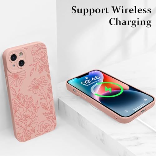 LSL Funda para iPhone 13, diseño de flores moradas, diseño de estampado de flores, TPU suave, lente de cámara completa, anti-caídas, antiarañazos, a prueba de golpes, funda protectora delgada para