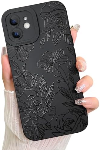 LSL Funda para iPhone 13, diseño de flores moradas, diseño de estampado de flores, TPU suave, lente de cámara completa, anti-caídas, antiarañazos, a prueba de golpes, funda protectora delgada para