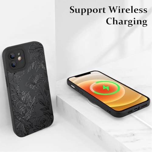 LSL Funda para iPhone 13, diseño de flores moradas, diseño de estampado de flores, TPU suave, lente de cámara completa, anti-caídas, antiarañazos, a prueba de golpes, funda protectora delgada para