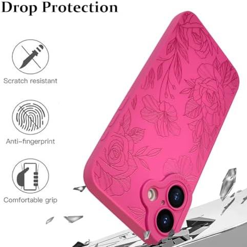 LSL Funda para iPhone 13, diseño de flores moradas, diseño de estampado de flores, TPU suave, lente de cámara completa, anti-caídas, antiarañazos, a prueba de golpes, funda protectora delgada para
