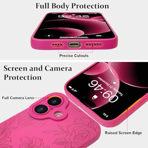 LSL Funda para iPhone 13, diseño de flores moradas, diseño de estampado de flores, TPU suave, lente de cámara completa, anti-caídas, antiarañazos, a prueba de golpes, funda protectora delgada para