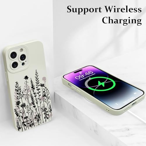 LSL Funda para iPhone 13, diseño de flores moradas, diseño de estampado de flores, TPU suave, lente de cámara completa, anti-caídas, antiarañazos, a prueba de golpes, funda protectora delgada para