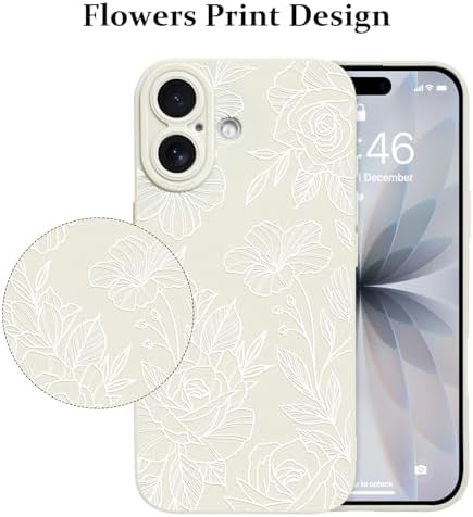LSL Funda para iPhone 13, diseño de flores moradas, diseño de estampado de flores, TPU suave, lente de cámara completa, anti-caídas, antiarañazos, a prueba de golpes, funda protectora delgada para