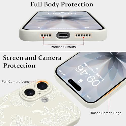 LSL Funda para iPhone 13, diseño de flores moradas, diseño de estampado de flores, TPU suave, lente de cámara completa, anti-caídas, antiarañazos, a prueba de golpes, funda protectora delgada para