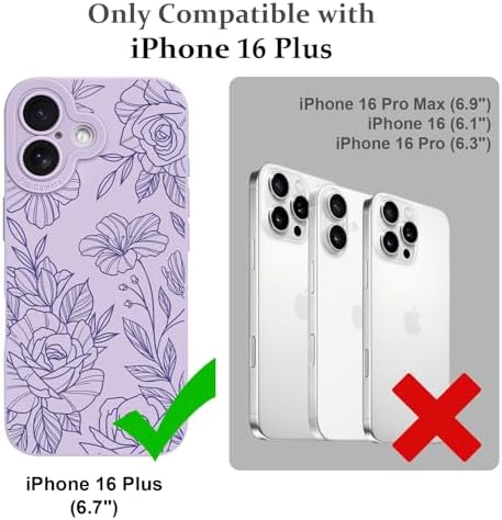 LSL Funda para iPhone 13, diseño de flores moradas, diseño de estampado de flores, TPU suave, lente de cámara completa, anti-caídas, antiarañazos, a prueba de golpes, funda protectora delgada para