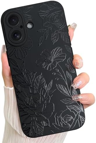LSL Funda para iPhone 13, diseño de flores moradas, diseño de estampado de flores, TPU suave, lente de cámara completa, anti-caídas, antiarañazos, a prueba de golpes, funda protectora delgada para