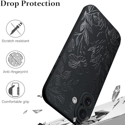 LSL Funda para iPhone 13, diseño de flores moradas, diseño de estampado de flores, TPU suave, lente de cámara completa, anti-caídas, antiarañazos, a prueba de golpes, funda protectora delgada para