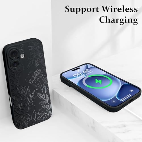 LSL Funda para iPhone 13, diseño de flores moradas, diseño de estampado de flores, TPU suave, lente de cámara completa, anti-caídas, antiarañazos, a prueba de golpes, funda protectora delgada para