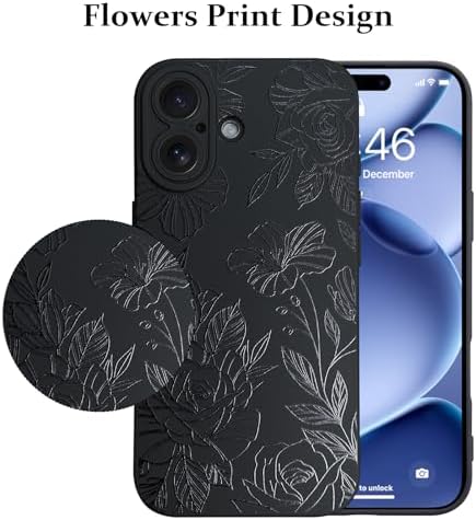 LSL Funda para iPhone 13, diseño de flores moradas, diseño de estampado de flores, TPU suave, lente de cámara completa, anti-caídas, antiarañazos, a prueba de golpes, funda protectora delgada para