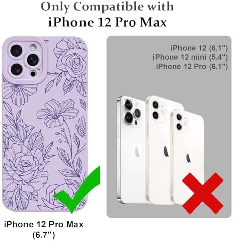 LSL Funda para iPhone 13, diseño de flores moradas, diseño de estampado de flores, TPU suave, lente de cámara completa, anti-caídas, antiarañazos, a prueba de golpes, funda protectora delgada para